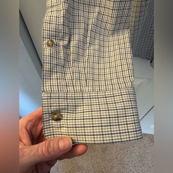 Men's Toad and Co. Plaid Long Sleeved Button Up Shirt, Blue Grey, Size XL - Picture 5 of 13